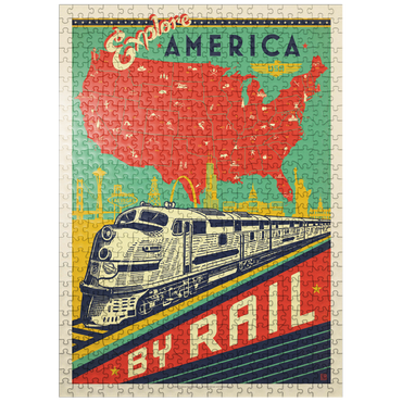 puzzleplate Explore America By Rail, Vintage Poster 500 Jigsaw Puzzle
