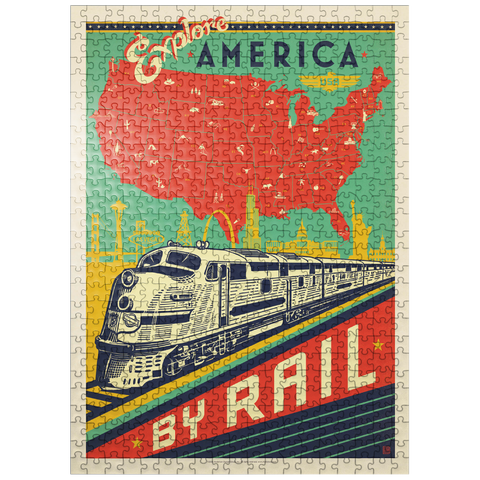 puzzleplate Explore America By Rail, Vintage Poster 500 Jigsaw Puzzle