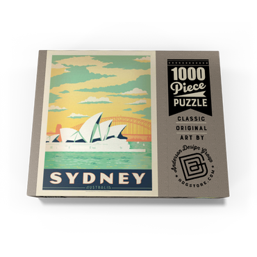 Australia: Sydney Harbor, Vintage Poster 1000 Jigsaw Puzzle box view3