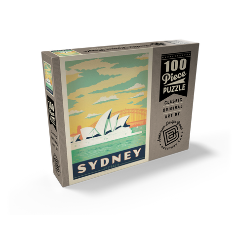 Australia: Sydney Harbor, Vintage Poster 100 Jigsaw Puzzle box view2