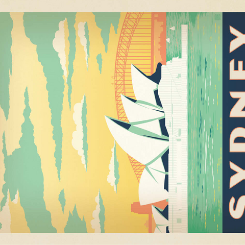 Australia: Sydney Harbor, Vintage Poster 100 Jigsaw Puzzle 3D Modell