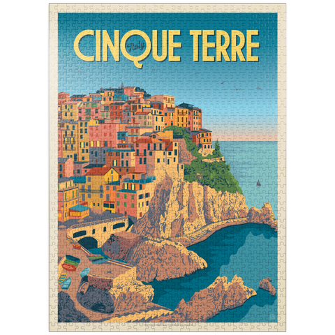 puzzleplate Italy: Cinque Terre, Vintage Poster 1000 Jigsaw Puzzle