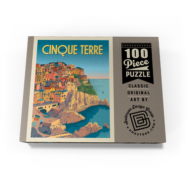 Italy: Cinque Terre, Vintage Poster 100 Jigsaw Puzzle box view3