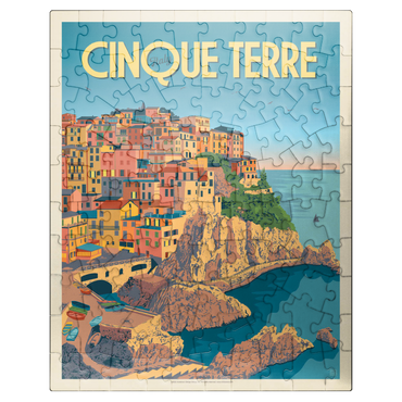 puzzleplate Italy: Cinque Terre, Vintage Poster 100 Jigsaw Puzzle