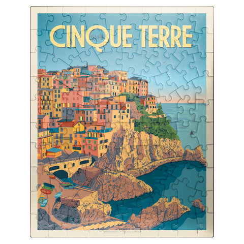 puzzleplate Italy: Cinque Terre, Vintage Poster 100 Jigsaw Puzzle