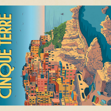 Italy: Cinque Terre, Vintage Poster 100 Jigsaw Puzzle 3D Modell