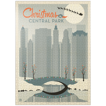 puzzleplate Christmas in Central Park, Vintage Poster 1000 Jigsaw Puzzle