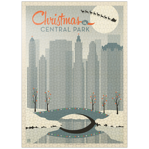 puzzleplate Christmas in Central Park, Vintage Poster 1000 Jigsaw Puzzle