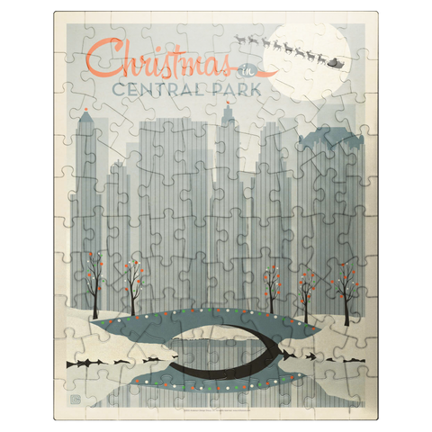 puzzleplate Christmas in Central Park, Vintage Poster 100 Jigsaw Puzzle