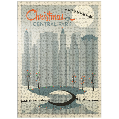 puzzleplate Christmas in Central Park, Vintage Poster 500 Jigsaw Puzzle
