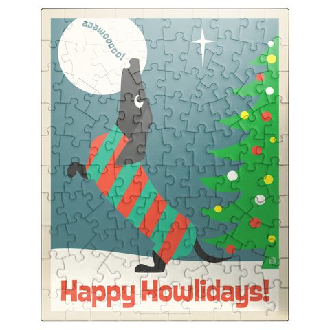 puzzleplate Happy Howlidays, Vintage Poster 100 Jigsaw Puzzle