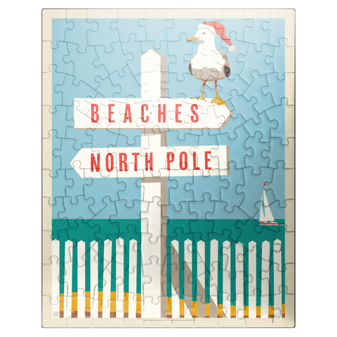 puzzleplate Beaches/North Pole, Vintage Poster 100 Jigsaw Puzzle