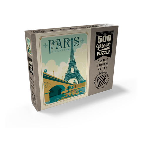 France: Paris, Vintage Poster 500 Jigsaw Puzzle box view2