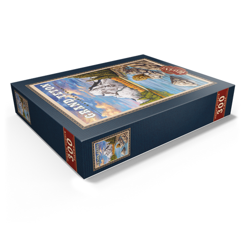 Grand Teton National Park - Grizzly Bear Hug, Vintage Travel Poster 300 Jigsaw Puzzle box view1