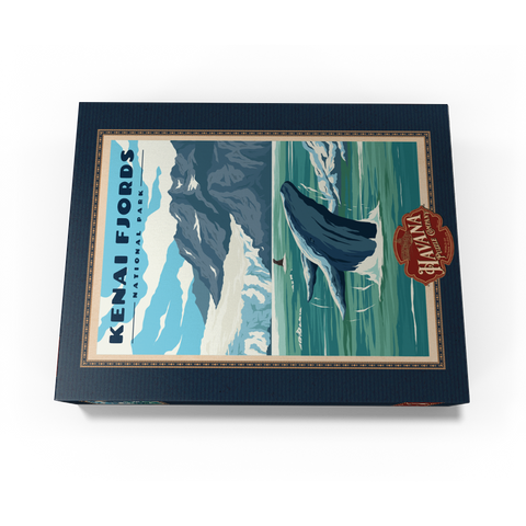 Kenai Fjords National Park - Whale's Haven in Nature, Vintage Travel Poster 300 Jigsaw Puzzle box view3
