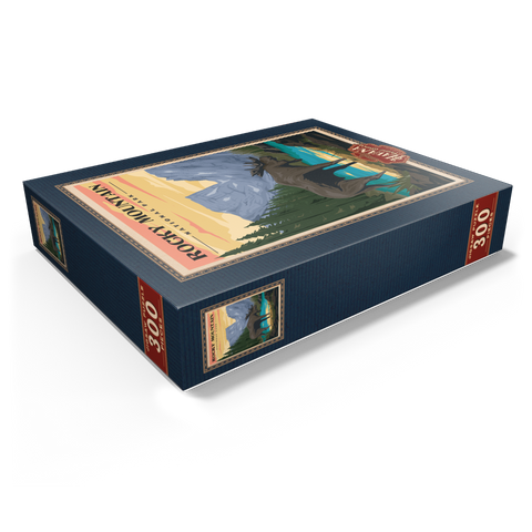 Rocky Mountain National Park - Moose in the Rocky Sunrise, Vintage Travel Poster 300 Jigsaw Puzzle box view1