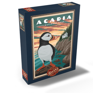 Acadia National Park - Bass Harbor Puffins, Vintage Travel Poster 300 Jigsaw Puzzle box view2