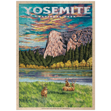 puzzleplate Yosemite National Park - The Grand View of El Capitan, Vintage Travel Poster 300 Jigsaw Puzzle