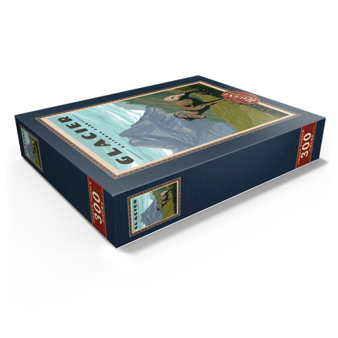 Glacier National Park - Where the Bighorn Sheep Roam, Vintage Travel Poster 300 Jigsaw Puzzle box view1