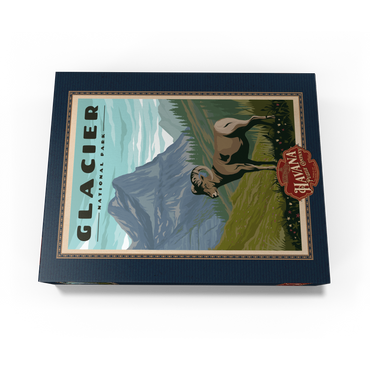 Glacier National Park - Where the Bighorn Sheep Roam, Vintage Travel Poster 300 Jigsaw Puzzle box view3