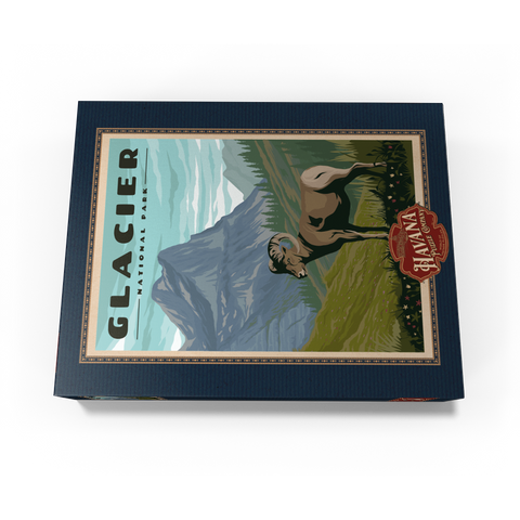 Glacier National Park - Where the Bighorn Sheep Roam, Vintage Travel Poster 300 Jigsaw Puzzle box view3