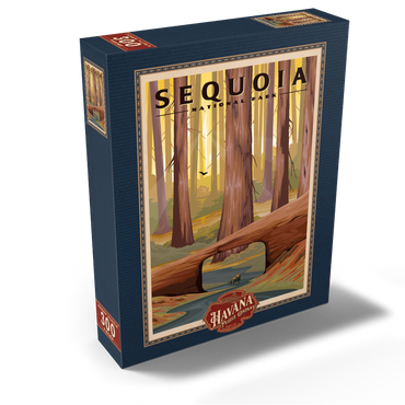 Sequoia National Park - Tunnel Log, Vintage Travel Poster 300 Jigsaw Puzzle box view2