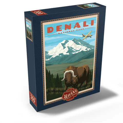 Denali National Park - Wild Denali Musk Ox, Vintage Travel Poster 300 Jigsaw Puzzle box view2