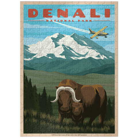 puzzleplate Denali National Park - Wild Denali Musk Ox, Vintage Travel Poster 300 Jigsaw Puzzle