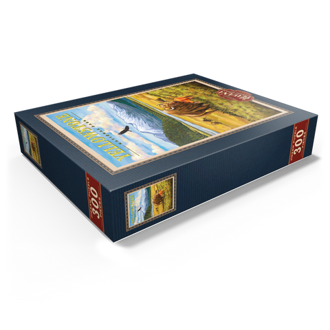 Yellowstone National Park - Hayden Valley Bisons, Vintage Travel Poster 300 Jigsaw Puzzle box view1