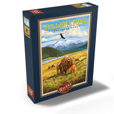 Yellowstone National Park - Hayden Valley Bisons, Vintage Travel Poster 300 Jigsaw Puzzle box view2