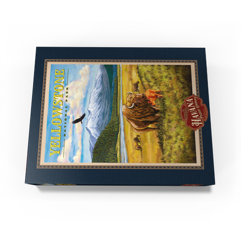Yellowstone National Park - Hayden Valley Bisons, Vintage Travel Poster 300 Jigsaw Puzzle box view3