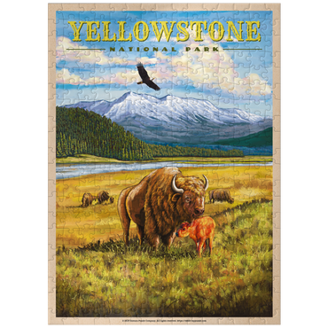 puzzleplate Yellowstone National Park - Hayden Valley Bisons, Vintage Travel Poster 300 Jigsaw Puzzle