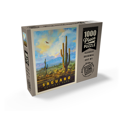 Saguaro National Park: Desert Daybreak, Vintage Poster 1000 Jigsaw Puzzle box view2