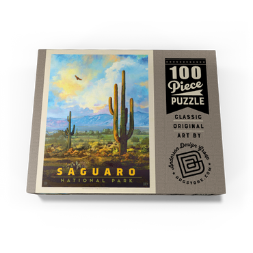 Saguaro National Park: Desert Daybreak, Vintage Poster 100 Jigsaw Puzzle box view3