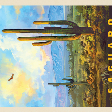 Saguaro National Park: Desert Daybreak, Vintage Poster 500 Jigsaw Puzzle 3D Modell