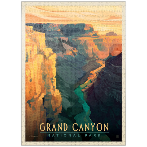 puzzleplate Grand Canyon National Park: Deep Shadows, Vintage Poster 1000 Jigsaw Puzzle