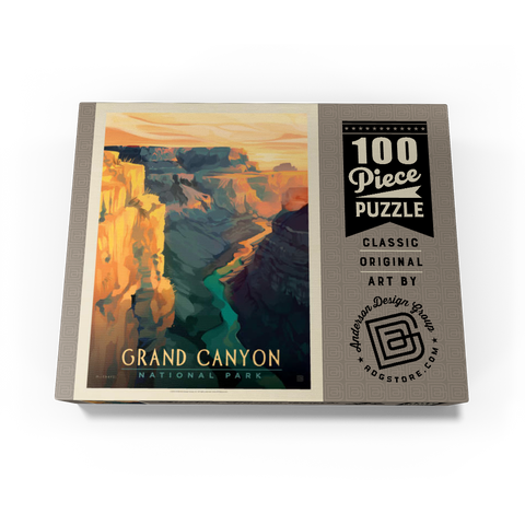 Grand Canyon National Park: Deep Shadows, Vintage Poster 100 Jigsaw Puzzle box view3