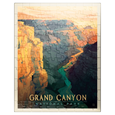 puzzleplate Grand Canyon National Park: Deep Shadows, Vintage Poster 100 Jigsaw Puzzle