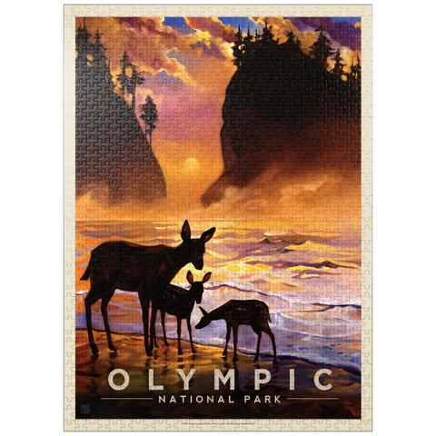 puzzleplate Olympic National Park: Magical Moment, Vintage Poster 1000 Jigsaw Puzzle