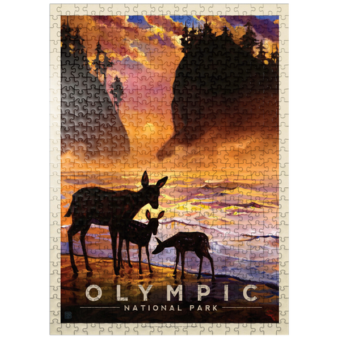 puzzleplate Olympic National Park: Magical Moment, Vintage Poster 500 Jigsaw Puzzle