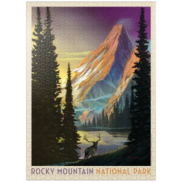 puzzleplate Rocky Mountain National Park: Pyramid Peak, Vintage Poster 1000 Jigsaw Puzzle