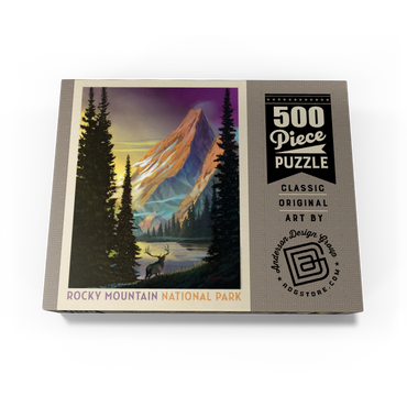 Rocky Mountain National Park: Pyramid Peak, Vintage Poster 500 Jigsaw Puzzle box view3