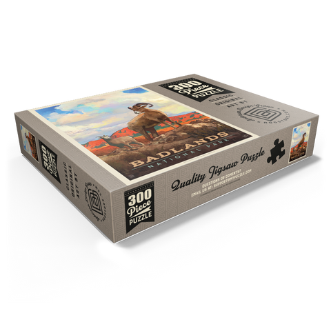 Badlands National Park: Bighorn Sheep, Vintage Poster 300 Jigsaw Puzzle box view1
