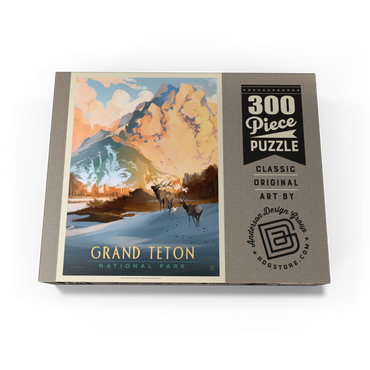 Grand Teton National Park: Winter Hush, Vintage Poster 300 Jigsaw Puzzle box view3