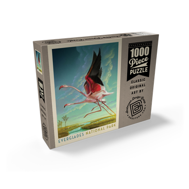 Everglades National Park: Flight Of The Flamingos, Vintage Poster 1000 Jigsaw Puzzle box view2