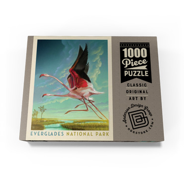 Everglades National Park: Flight Of The Flamingos, Vintage Poster 1000 Jigsaw Puzzle box view3