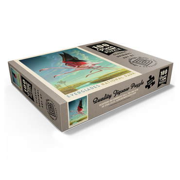 Everglades National Park: Flight Of The Flamingos, Vintage Poster 100 Jigsaw Puzzle box view1