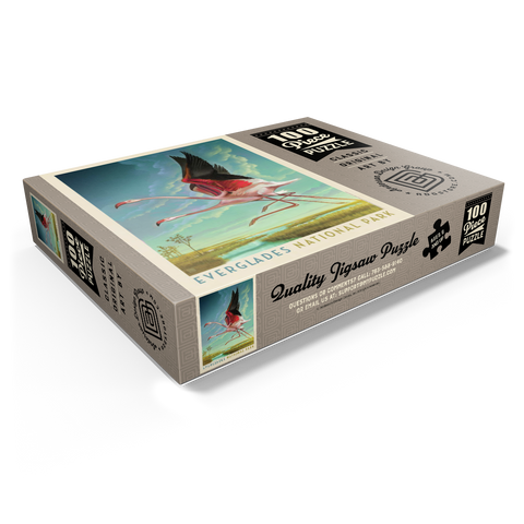Everglades National Park: Flight Of The Flamingos, Vintage Poster 100 Jigsaw Puzzle box view1