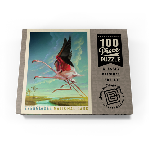 Everglades National Park: Flight Of The Flamingos, Vintage Poster 100 Jigsaw Puzzle box view3