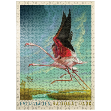 puzzleplate Everglades National Park: Flight Of The Flamingos, Vintage Poster 500 Jigsaw Puzzle